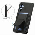 thumbnail image 4 of SaniMore for Samsung Galaxy A15 Case, PU Leather Carbon Fibre Anti-scratch Adjustable Stand Card Slots [RFID Blocking] Shockproof Anti-fall Anti-fingerprint Wallet Shell for Men Women, Black, 4 of 10