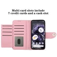 thumbnail image 2 of Elegant PU Leather Wallet Case for Google Pixel 8a with Wrist Strap, Women Girls Shockproof Kickstand Magnetic Closure Card Slots Rugged Phone Case Cover for Google Pixel 8a, Pink, 2 of 7