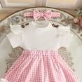 thumbnail image 6 of JUMEYU Baby Girl Romper Dress Summer Baby Girl Clothes Newborn Romper Dress Infant Sleeveless Summer Outfits with Headband 0 3 6 9 12 18 24 Months (Pink,3-6 Months), 6 of 6