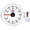 White, variant on M Buder 52mm / 2.05 inches Universal Dial Clock Gauge 0-12 Hour Display Red Backlight 12V/24V for Car Boat Marine Yacht RV Motorcycle Black Dial Black Frame Waterproof IP67[cite: 1]
