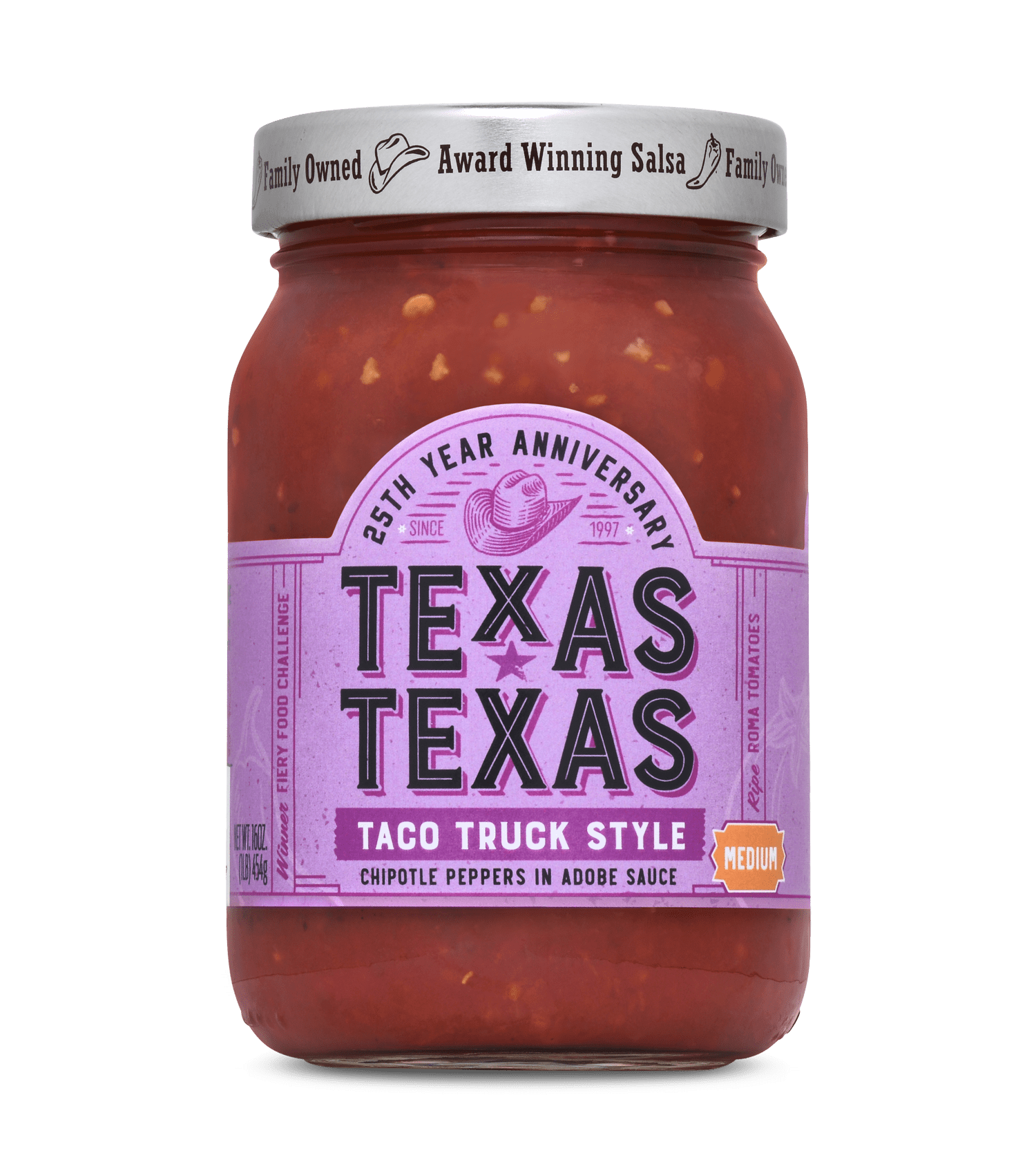 (3 pack) Texas Texas Taco Truck Style Salsa, Medium, 16 oz Jar