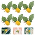 thumbnail image 1 of Houderco 6Ud Napkin Buckles De Plástico Con Flores Simuladas De Servilleta Decorativos Para Fiesta, 1 of 6
