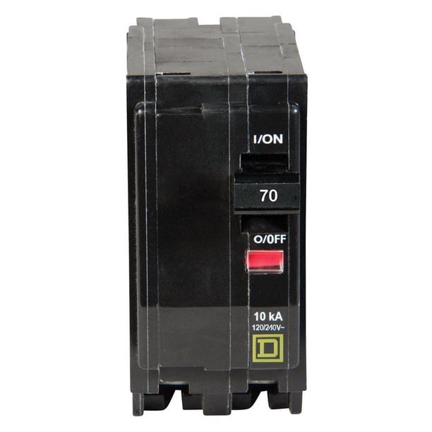 Disyuntor Square D QO 70A, enchufe de 2 polos para sistema eléctrico
