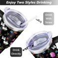 thumbnail image 5 of 40oz Pioneer Colorful Floral Stainless Steel Flip Straw Tumbler with Lid and Straw Spill Proof Travel Cup Double Wall Vacuum Insulated Coffee Mug with Handle Black, 5 of 7