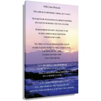 Psalm 23 Wall Art Framed Scripture Wall Decor Vintage Art Canvas Quotes Modern Painting Poster With Bible Verses Classic Pictures Decorations Famous Quotes Artwork Framed (12x18 inch)