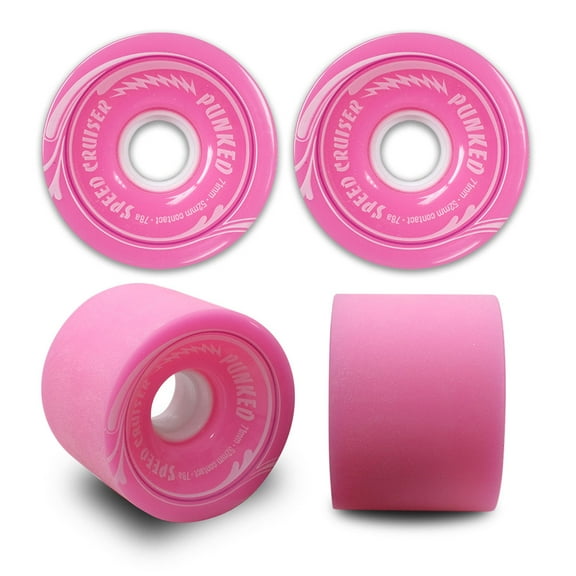 PUNKED Speed Cruiser Speed Cruiser 70mm Longboard Wheels - Solid Pink