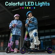 HOVERMAX Electric Scooter for Kids Ages 6-12, 150W Motor Max Speed 9.3 MPH, 5 Miles Range, Colorful LED Lights, Foldable kids electric scooter