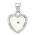 thumbnail image 1 of Pendentif en Forme de Cœur en Argent Sterling 925 Émaillé avec Graines de Moutarde, 1 of 2