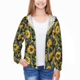 thumbnail image 3 of Cauagu Sunflowers Print Sun Protection Jacket for Teen,Full-Zipper Long Sleeve Sun Shirts with Pockets UV Hoodie Shirts Outdoor Athletic Jacket-Large, 3 of 7