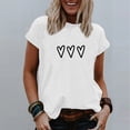 thumbnail image 2 of Hyknon Hauts pour Femmes Mode Été Saint-Valentin Imprimé Col Rond Manches Courtes Col Rond Haut/chemise Chandail Doux Polyvalent pour Sortir, 2 of 5