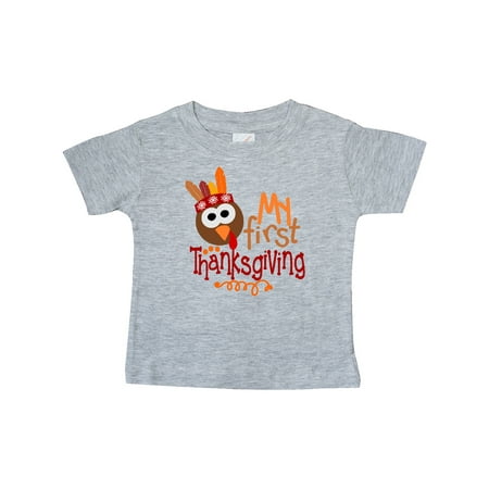 

Inktastic My 1st Thanksgiving Cute Turkey with Feathers Gift Baby Boy or Baby Girl T-Shirt