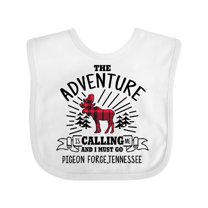 Inktastic Pigeon Forge Tennessee The Adventure is Calling and I Must Go Boys or Girls Baby Bib