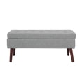 thumbnail image 5 of Tcbosik Ottoman with Storage, Upholstered Bench with Button Tufted Seat, Linen Fabric Footrest for Bedroom, Living Room, Holds up to 300 lb, Grey, 5 of 10