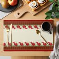 thumbnail image 2 of Christmas Placemats Set of 6, Winter Xmas Poinsettia Red Green Plaid Washable Wipeable Table Mats for Dining Tables, Indoor Outdoor Kitchen Place Mats for Holiday Party Table Decor, 2 of 9