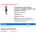 thumbnail image 2 of Front Right Strut and Coil Spring Assembly - Compatible with 2013 - 2017 Honda Accord 3.5L V6 2014 2015 2016, 2 of 2