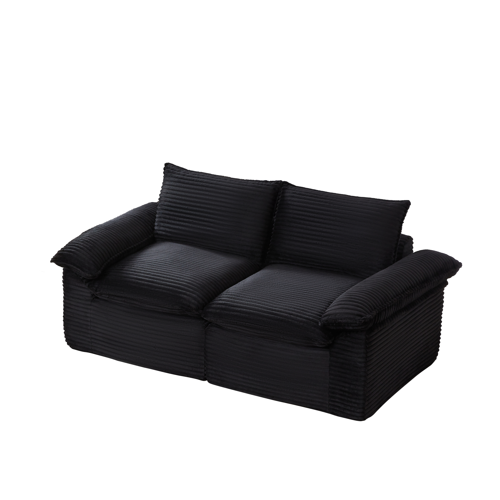 Leumius 80" Cloud Sofa,Modular Boneless Couches for Living Room, 3 Seater Modern Lounge Couch, No Assembly Required,Black