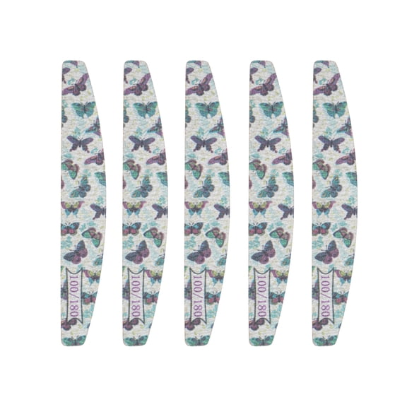 Unique Bargains 5 Pcs Half-moon HD-004 Nail Files Colorful