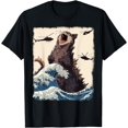 thumbnail image 1 of Catzilla - Camiseta de arte de gato con diseño de ondas japonesas vintage, 1 of 2