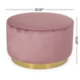 thumbnail image 5 of Noble House Krause Velvet Swivel Ottoman, Blush and Gunmetal, 5 of 6