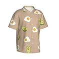 thumbnail image 2 of Balery Egg and Avocado Print Men's Hawaiian Shirts Short Sleeve Beach Shirt Relaxed Fit Vacation Button Down Shirts-Small, 2 of 9