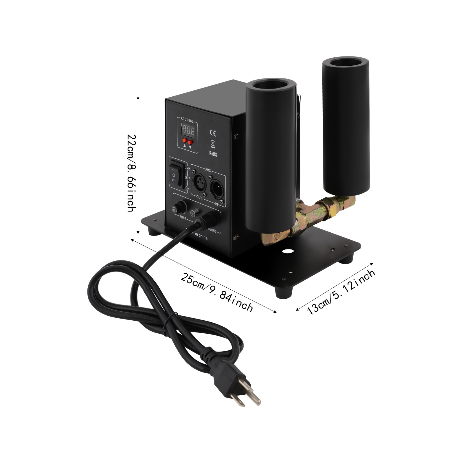 LiHUiee 150W 10A CO2 Jet Machine Dual Nozzles CO2 Fog Machine Modern Jet Fog Machine for Concerts, Parties