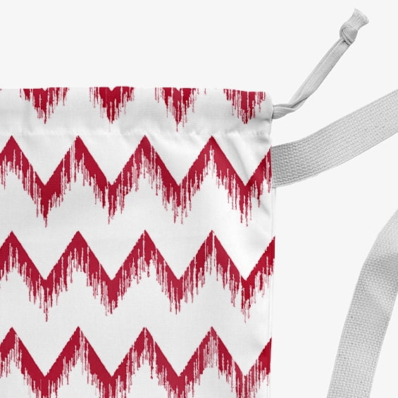 Simply Daisy Chevron Stripe 18 x 29 in Red Laundry Bag