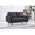 thumbnail image 2 of Dark Gray Stationary Fabric Tufted Seat Loveseat with Arm Pillows, 2 of 2