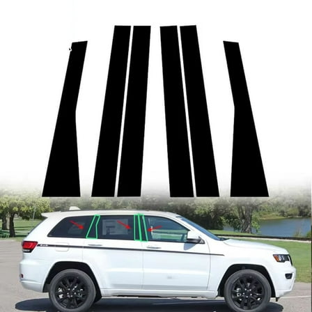 For Jeep Grand Cherokee 11-21 6PCS Glossy Black Pillar Posts Window Trim Covers