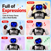 Smart Robot Toy for Kids Ages 4-9, Large 15-inch Programmable Interactive Gift with Remote and Gesture Control, LED Face, Music and Dance