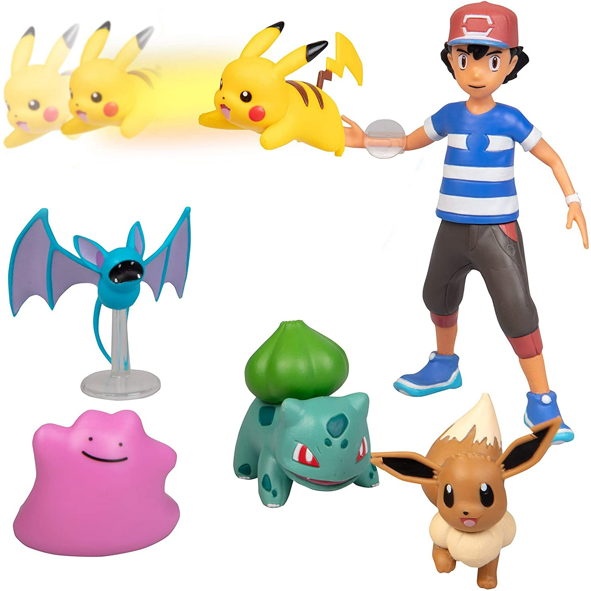 Pokémon Battle Figure Multi Pack Toy Set with Launching Action - Generation  1 - Includes Ash, Pikachu, Eevee, Bulbasaur, Ditto & Zubat - 6 Pieces -  Ages 4+ - - | Walmart Canada