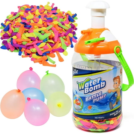 Kiddie Play Water Balloons for Kids with Filler Pump (500 Balloons) Holds 1 Gallon of Water
