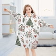 thumbnail image 5 of FORMRS Wearable Blanket Hoodie with Sleeves for Kids Cozy Flannel Sweatshirt, White Nordic Christmas House, 5 of 7
