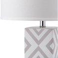 thumbnail image 4 of SAFAVIEH Diamonds 27 in. H Ceramic Table Lamp with Off-White Cotton Shade, Grey, Set of 2, 4 of 5