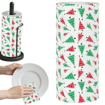 Christmas Paper Towels Kitchen Paper Hand Towels: 1 Rolls Disposable Christmas Print Paper Towel Rolls, Highly Absorbent Hand Towels for Holiday Kitchen Resturant