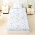 thumbnail image 3 of Erosebridal Girls Bowknot Gifts Twin Sheet Sets For Bowtie Lover,Blue Coquette Bowtie Bedding For Kids 3-Piece, 3 of 6