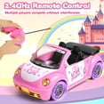 thumbnail image 6 of Flooyes Remote Control Car for Girls, Pink RC Car, 2.4Ghz RC Convertible with Rechargeable Battery, Birthday Gifts Toy for 3 4 5 6 7 8 Years Old Girls Boys, 6 of 6