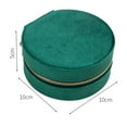 thumbnail image 5 of Walbest Small Velvet Travel Jewelry Box, Display Storage Case for Rings Earrings Necklace, Round Detachable Division Plate Zipper Closure Jewelry Organizer Case, 5 of 7
