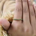 thumbnail image 3 of Full Eternity Emerald Wedding Band 14k Yellow Gold plated Women Stacking Band Delicate Promise Band Art Deco Bridesmaid Jewelry Personalized Gift, 3 of 5