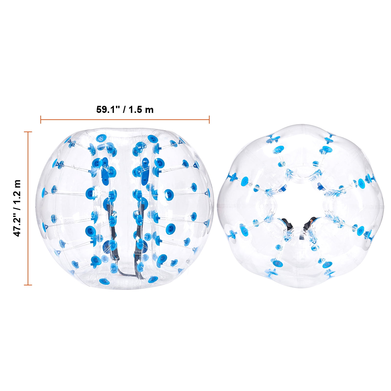 KFFKFF Inflatable Collision Ball, Single Pack, 5 Feet Diameter, Suitable for Teens & Adults, Durable 0.8mm PVC Material, Human-Sized Bubble for Outdoor Group Activities, Ideal for Backyard and Park