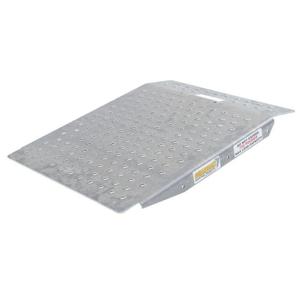 Guardian Heavy Duty Aluminum Shed Ramp, Portable Loading Ramp for Mowers and ATVs, Silver