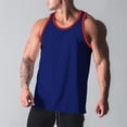 thumbnail image 4 of Awwp Mens Tops Men’S Muscle Tank Top Athletic Sleeveless Shirt Breathable Cotton/Polyester Blend for Gym And Casual Wear Dark Blue XXL, 4 of 6