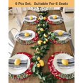 thumbnail image 4 of 13 Inch Round Placemats Set of 4, Red Christmas Snowman Non Slip Heat Insulation PP Table Mats, Xmas Tree Snowflake Botanical Washable Place Mats for Kitchen Dining Party Table Decor, 4 of 7