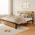 thumbnail image 2 of GloryStar Platform Bed with Wood Headboard, Strong Slats Support and Storage Underneath, No Box Spring Needed, 2 of 7