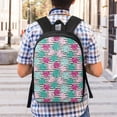 thumbnail image 6 of Goofa Tropical Leaves Pattern 17in Student Backpack - School, Travel, Work Bookbag -Laptop Backpack,Water Resistant College School Computer Bag, 6 of 6