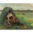 thumbnail image 2 of André Brouillet 14x12 Black Ornate Wood Framed Double Matted Museum Art Print Titled: Simple Life (1904), 2 of 5