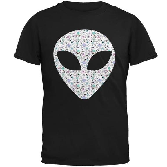 Old Glory Mens Alien Head Outer Space Elements Short Sleeve Graphic T Shirt