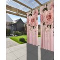 thumbnail image 3 of nqOlkjepod Outdoor Curtains for Patio Waterproof, Pink Roses Romantic Outdoor Privacy Panels Grommet, Watercolor Botanical Floral Blackout Outside Curtains for Porch/Cabana/Pergola 54"x108", 1 Panel, 3 of 8
