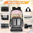 thumbnail image 5 of Bulopur Capybara Print Kids Backpack Set 4 Pcs Pastel Sweet Waterproof Kids School Bag with Lunch Box, Pencil Case and Water Bottle Cover for Kawaii Capybara Lover Girls, 5 of 8