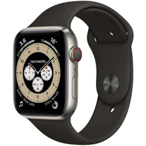 Restored Apple Watch Series 6 40mm LTE Space Black Titanium Case Black Sports Band Like New (Refurbished)