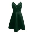 thumbnail image 4 of HJYCHN Women's V-Neck Spaghetti Strap Ruched Bodycon Dress for Evening Party and Night Club Outfits Dress Dark Green M, 4 of 4